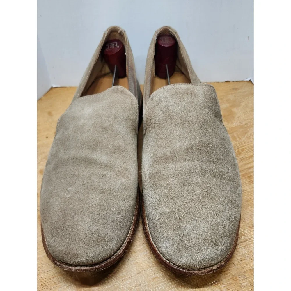 Tecovas Mens Tan Suede The Monterey Loafers Handmade Leather Sole 11.5 EE 1004